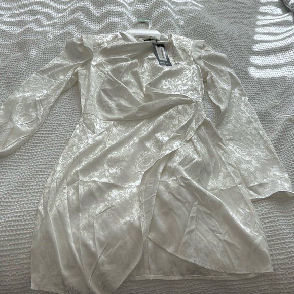 Jacquard Asymetric Wrap Mini Dress nwt nast gal - Picture 3 of 4